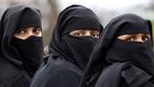 Muslim women wearing the niqab