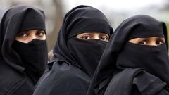 Muslim women wearing the niqab