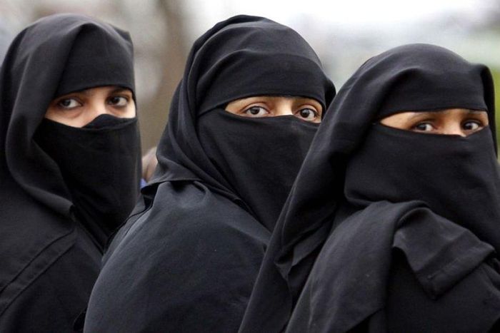 Muslim women wearing the niqab
