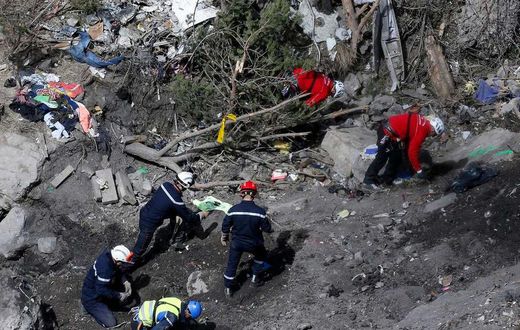 Crash site of the Germanwings plane.