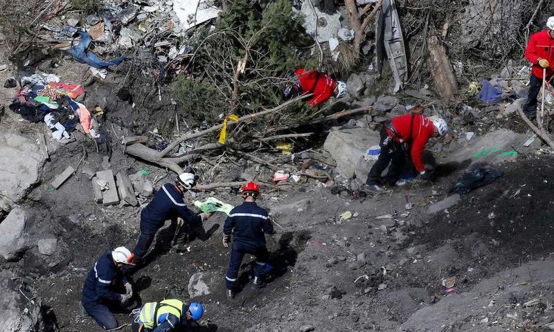 Crash site of the Germanwings plane.