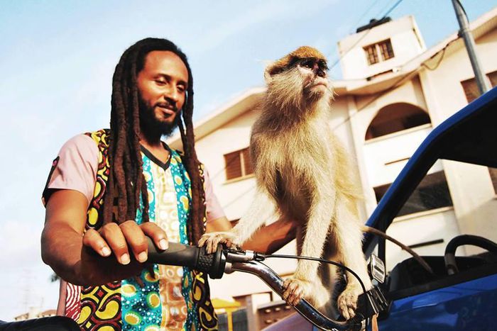 Wanlov Da Kuborlo with his pet