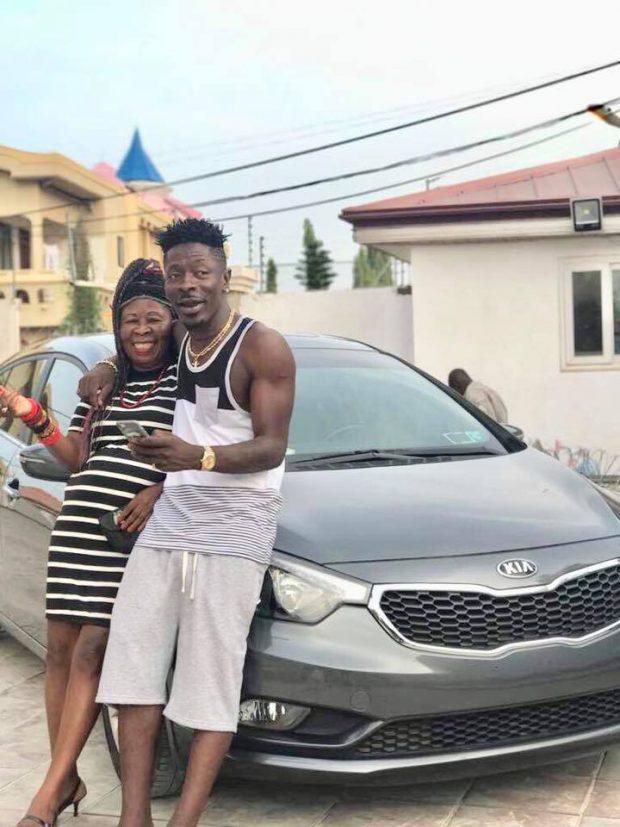 Shatta Wale with his mother Elsie Evelyn Avemegah