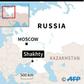 Locating city of Shakhty in the southern Rostov region of Russia, site of a deadly gas explosion in an apartment block.
