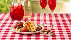 Strawberry mimosa cocktail