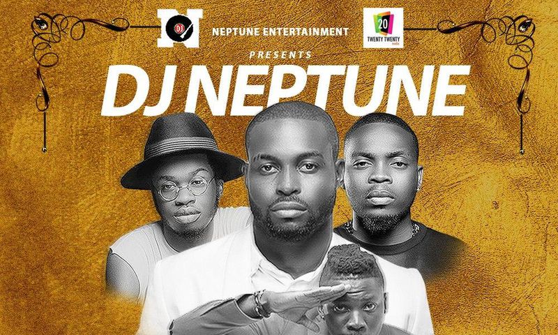 DJ Neptune's "Baddest" cover art featuring Olamide, Stonebwoy & BOJ