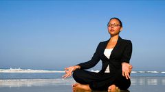 student meditating