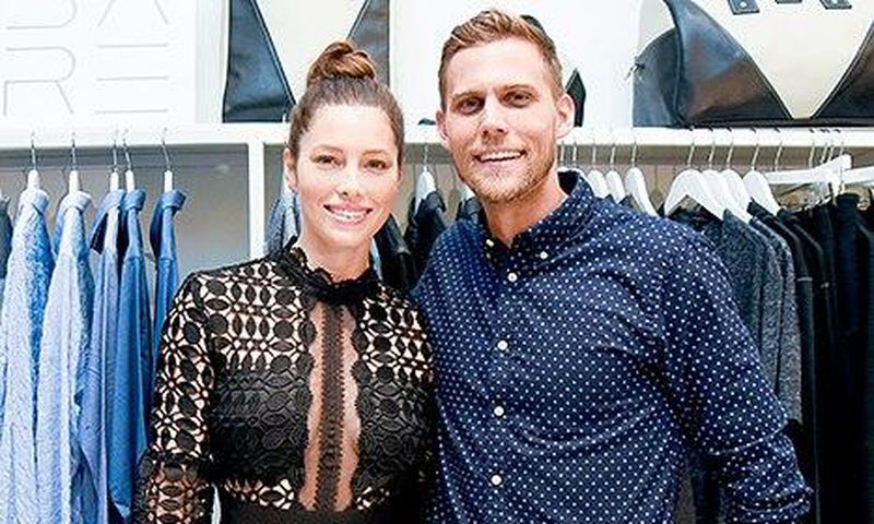 Hollywood actress, Jessica Biel with her brother, Justin Biel, at the event, showing off her post baby bod