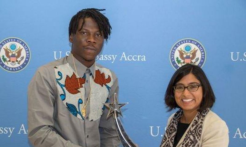 Stonebwoy with Sarah Shabbir, the Cultural Attaché