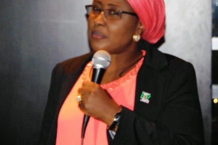 Mrs Aisha Buhari during an interactive session in London