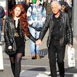 Jimmy Page and gilfriend walk hand-in-hand in London
