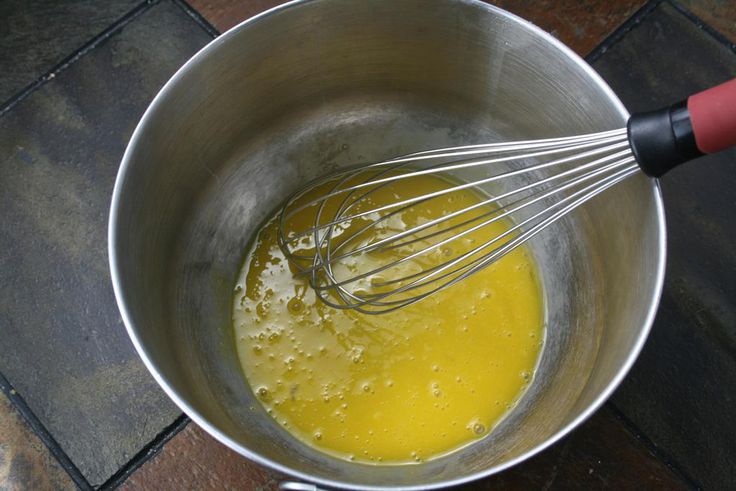 Whisked raw eggs