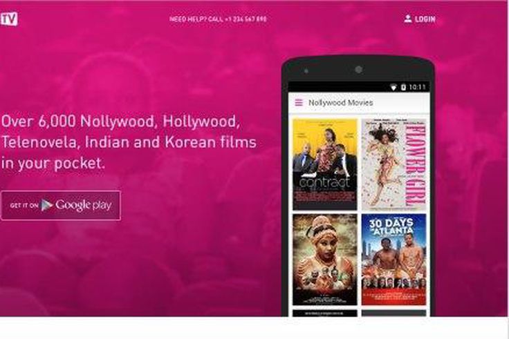 The iROKOtv website showing the download button for the app and nothing else.