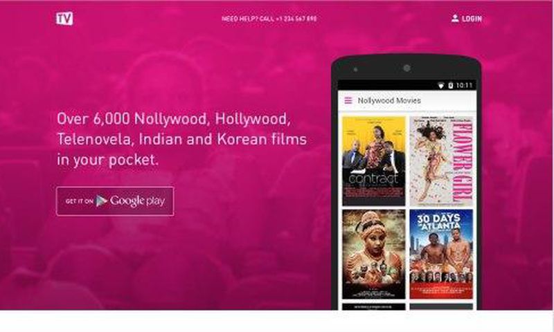 The iROKOtv website showing the download button for the app and nothing else.