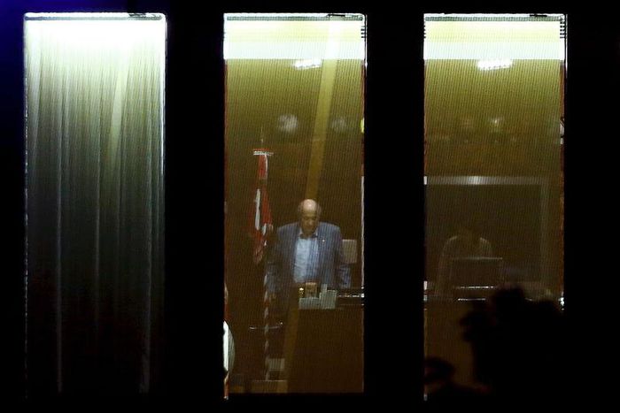 FIFA President Sepp Blatter stands in an office at the FIFA headquarters after a meeting of the FIFA executive committee in Zurich, Switzerland September 25, 2015. Swiss prosecutors have opened a criminal investigation into Sepp Blatter, the head of wo...