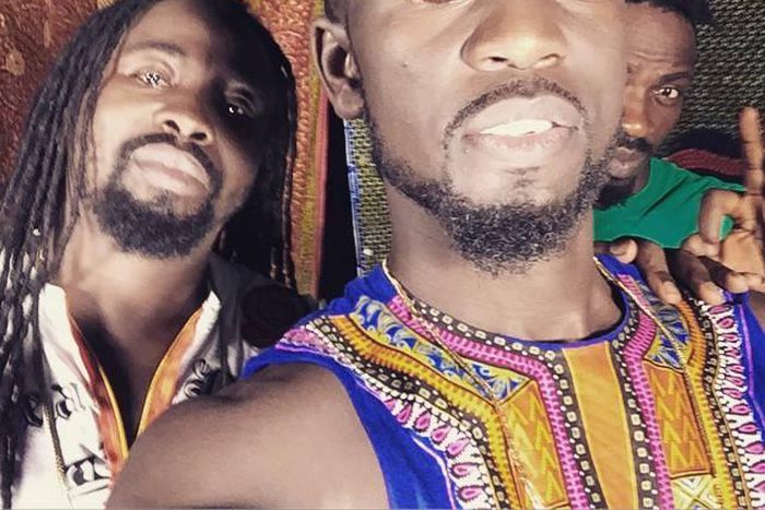 Behind the scene photo of Obrafour with Bisa Kdei