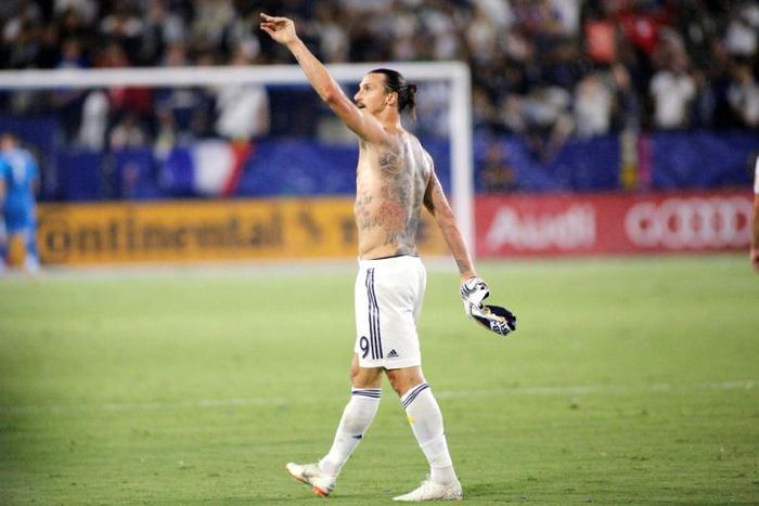 Zlatan Ibrahimovic waves to LA Galaxy supporters last season with another campaign coming after he signed a one-year deal to stay with the MLS club