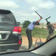 Nigerian police brutalizing 'stubborn' driver