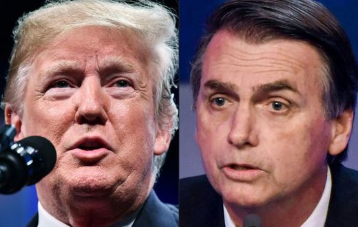 US President Donald Trump (L) said Brazilian leader Jair Bolsonaro was "a great new leader"