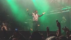 Snoop Dogg performing to a large crowd in Sweden