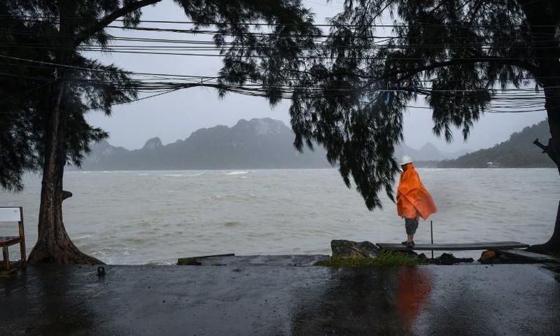 Tropical Storm Pabuk packed winds of up to 75 kilometres an hour and brought heavy rains and storm surges as it lashed the entire south of the kingdom on Friday