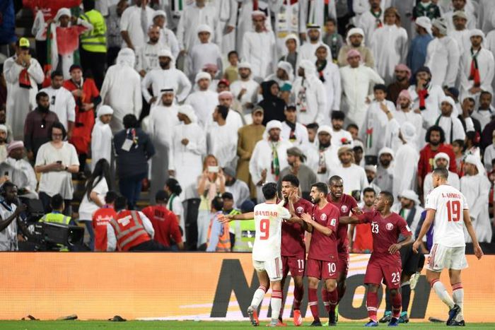 Qatar thrashed the hosts in a hostile atmosphere