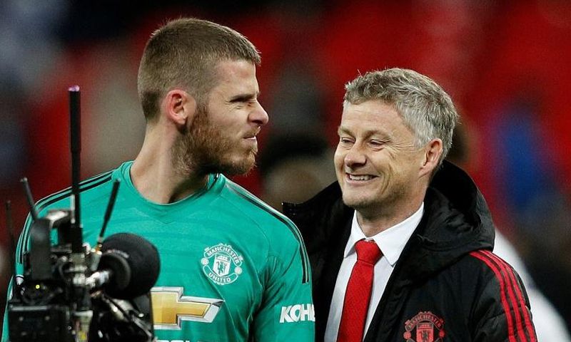 David de Gea (left) starred in the win for Ole Gunnar Solskjaer's Manchester United against Tottenham