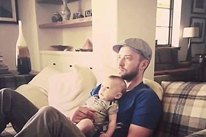 Justin Timberlake and son pose for cute photo