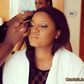 Omotola Jalade-Ekeinde gets her makeup done by Bimpe Onakoya
