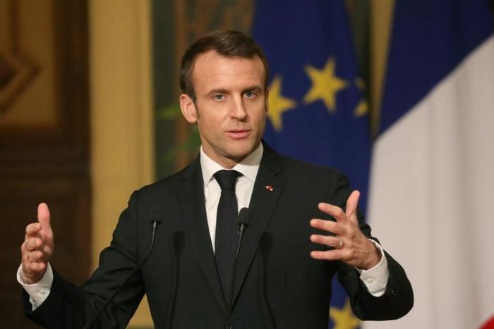 French president Emmanuel Macron holds a joint press conference with his Egyptian counterpart in Cairo on January 28, 2019