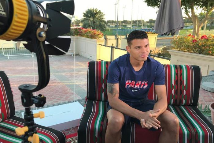 Paris Saint Germain's Brazilian defender Thiago Silva says at 34 he's enjoying his football