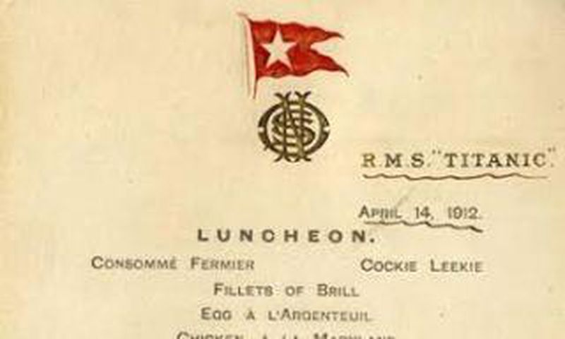 Legendary sunken ship, The Titanic's last menu goes up for auction over a century after