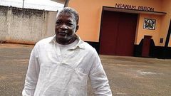 Felix Nyaaba powdered as a sign of victory.