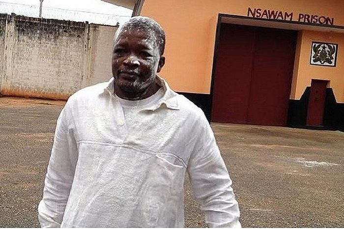 Felix Nyaaba powdered as a sign of victory.