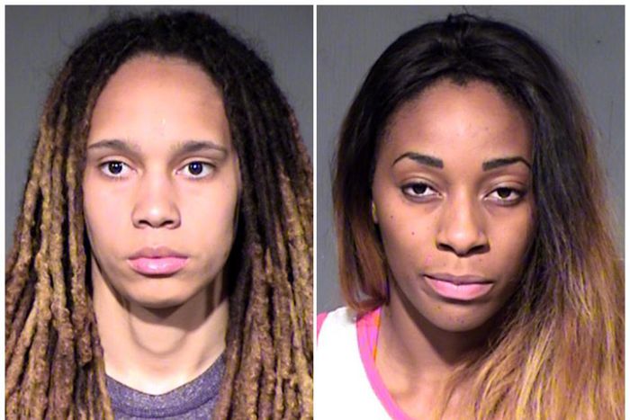 Brittney Griner, left, and her fiancee Glory Johnson