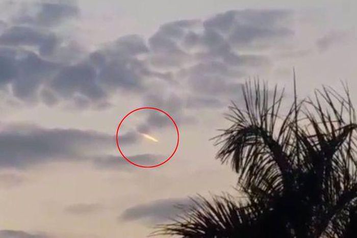 This family were stunned when they saw an alien flying in the skies above their home.