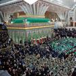 Pilgrims visit the tomb of the late founder of Iran's Islamic Republic, Ayatollah Ruhollah Khomeini, on the 40th anniversary of his return from exile at his mausoleum in southern Tehran