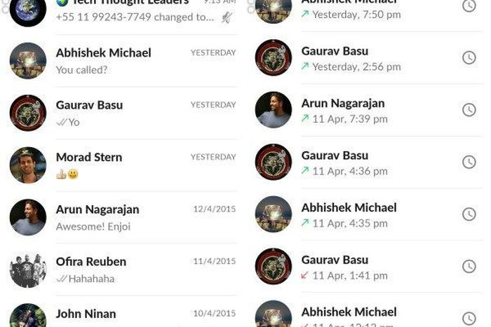 Screenshot of the new Whatsapp update.