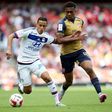 Lyon's Mehdi Zeffane in action with Arsenal's Alex Iwobi Reuters / Paul Hackett Livepic