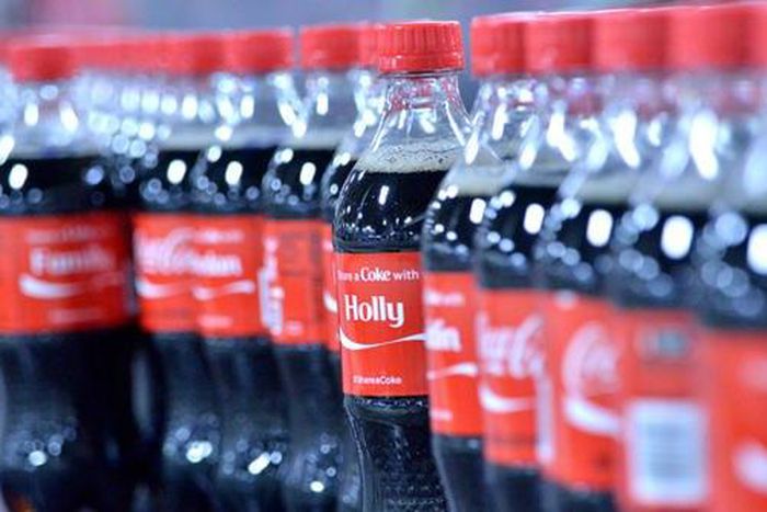 Some of Coca-Cola's Share a Coke bottles.