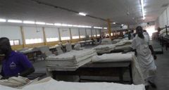 Some workers at the Juapong textiles factory