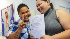 Loretta M. Pangelinan, left, and her partner Kathleen M. Aguero