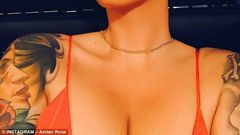 Amber Rose is sexy and hot in red dress