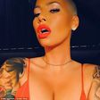 Amber Rose is sexy and hot in red dress