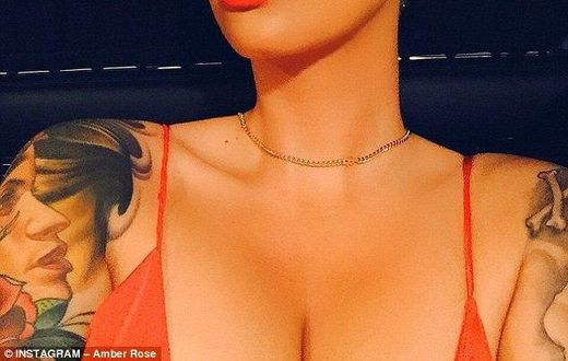 Amber Rose is sexy and hot in red dress