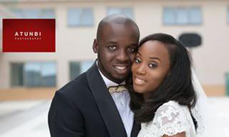 Maduka Jnr and his bride, Temitope