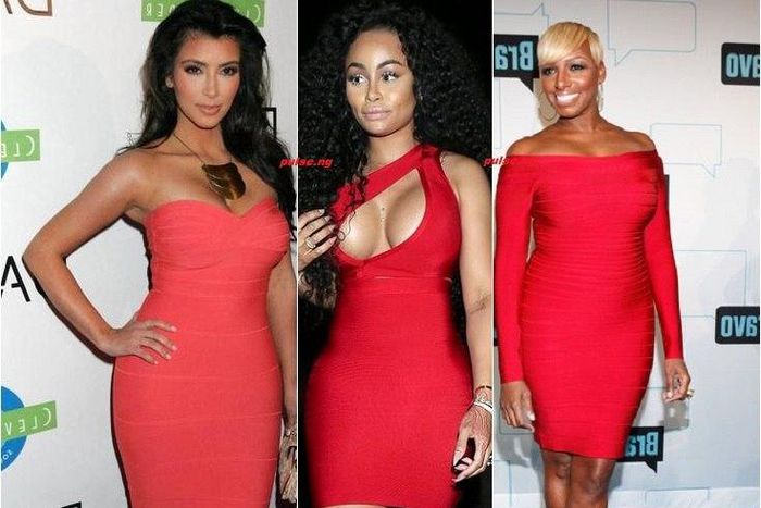 Kim Kardashian, Blac Chyna, Nene Leakes in Herve Leger bandage dresses