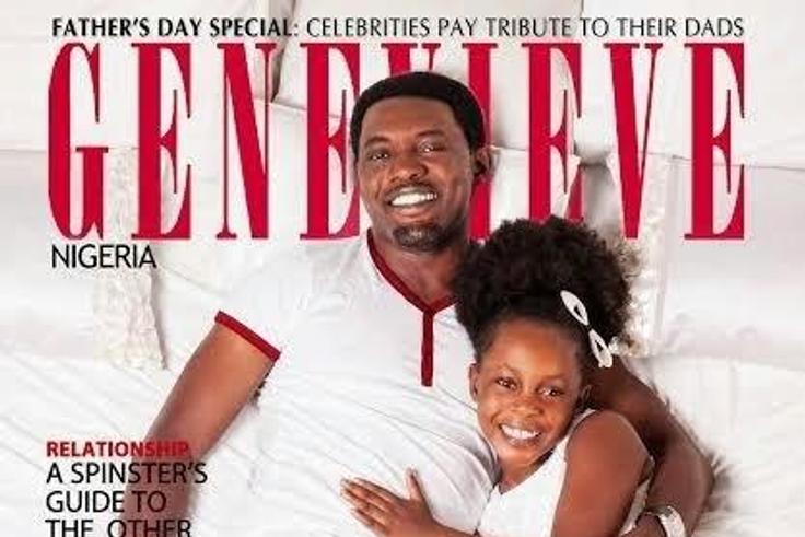 Ayo Makun and his daughter cover father's day edition of Genevieve Magazine