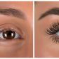 With and without the use of fibre mascara