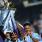 Manchester City players celebrate winning the 2017/18 Premier League title